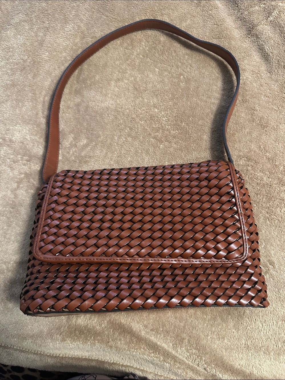 Nine West Woven Shoulder Bag - Brown vintage